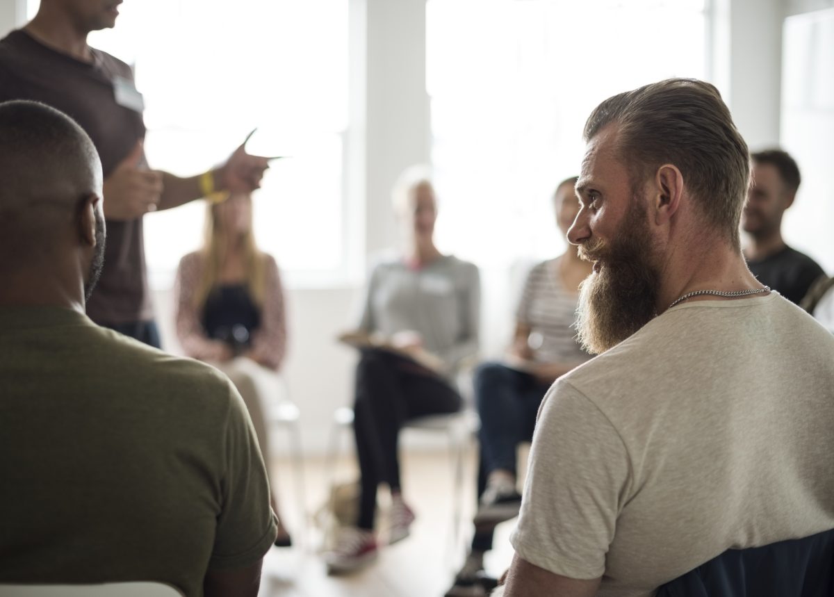 Group therapy session for cocaine addiction